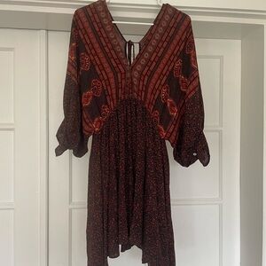 Vici Red and Black Paisley Dress